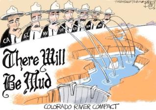 Cartoon depicting water usage by western states