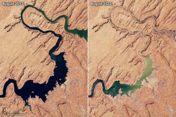 water levels of lake powell overtime