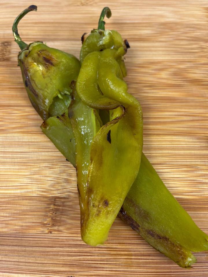Peeled roasted hatch green chili