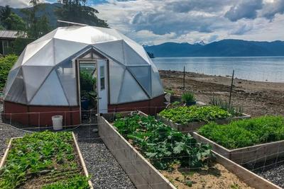 Growing Dome greenhouse on the Alaskan coast making the most of summer light