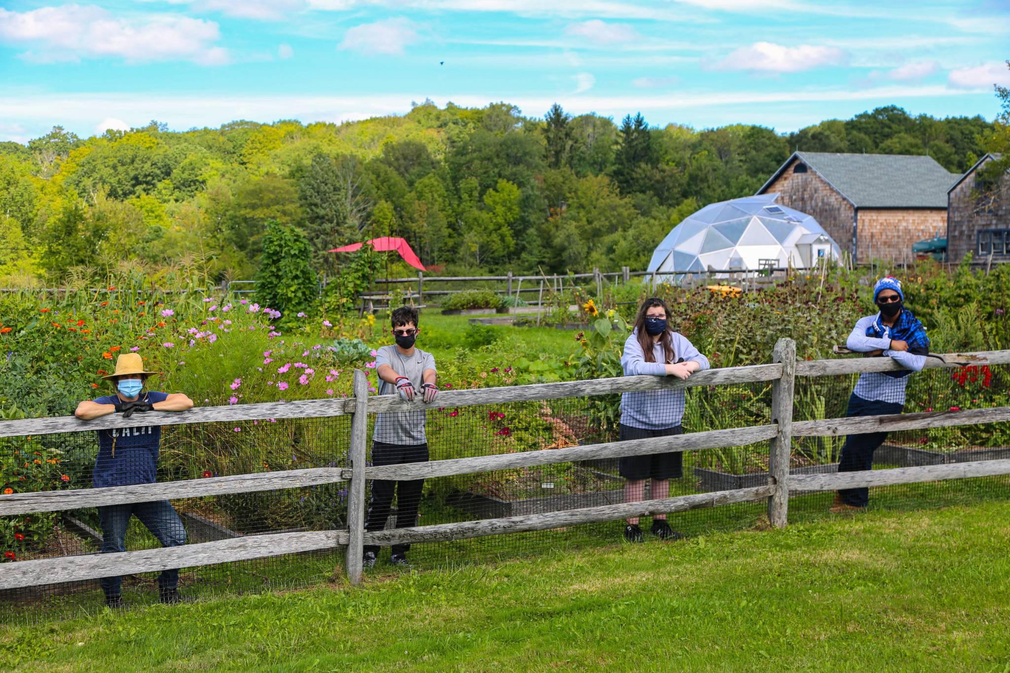 The Marvelwood School garden and 26-foot Growing Dome in Kent, Connecticut