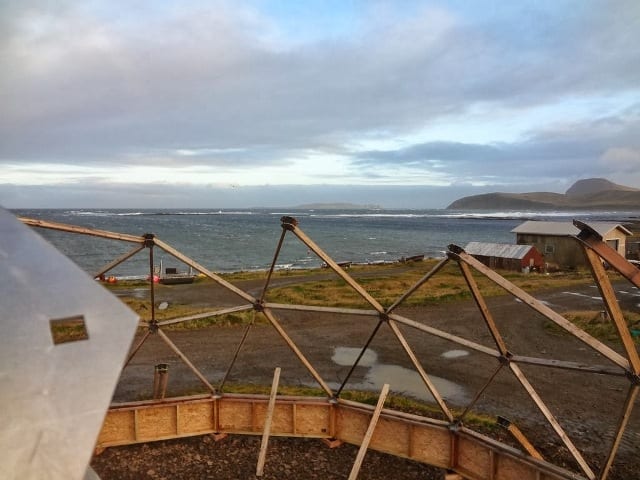 Alaska growing dome nearing complete frame assembly
