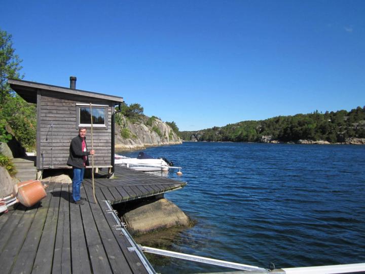 Person on a dock in Sweden