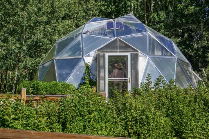 Solar Panels mounted on the Growing Dome Greenhouse