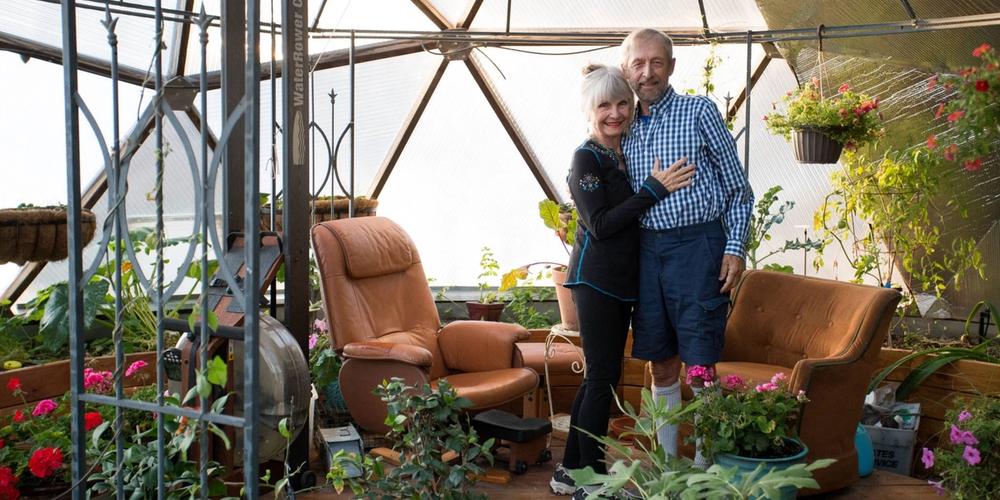 Growing Spaces founders Udgar & Puja in their Growing Dome