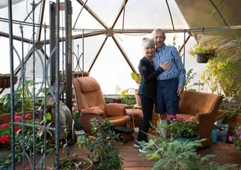 Growing Spaces founders Udgar & Puja in their Growing Dome
