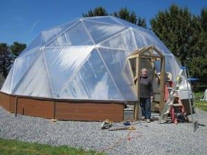 33' Growing Dome greenhouse doorway framing