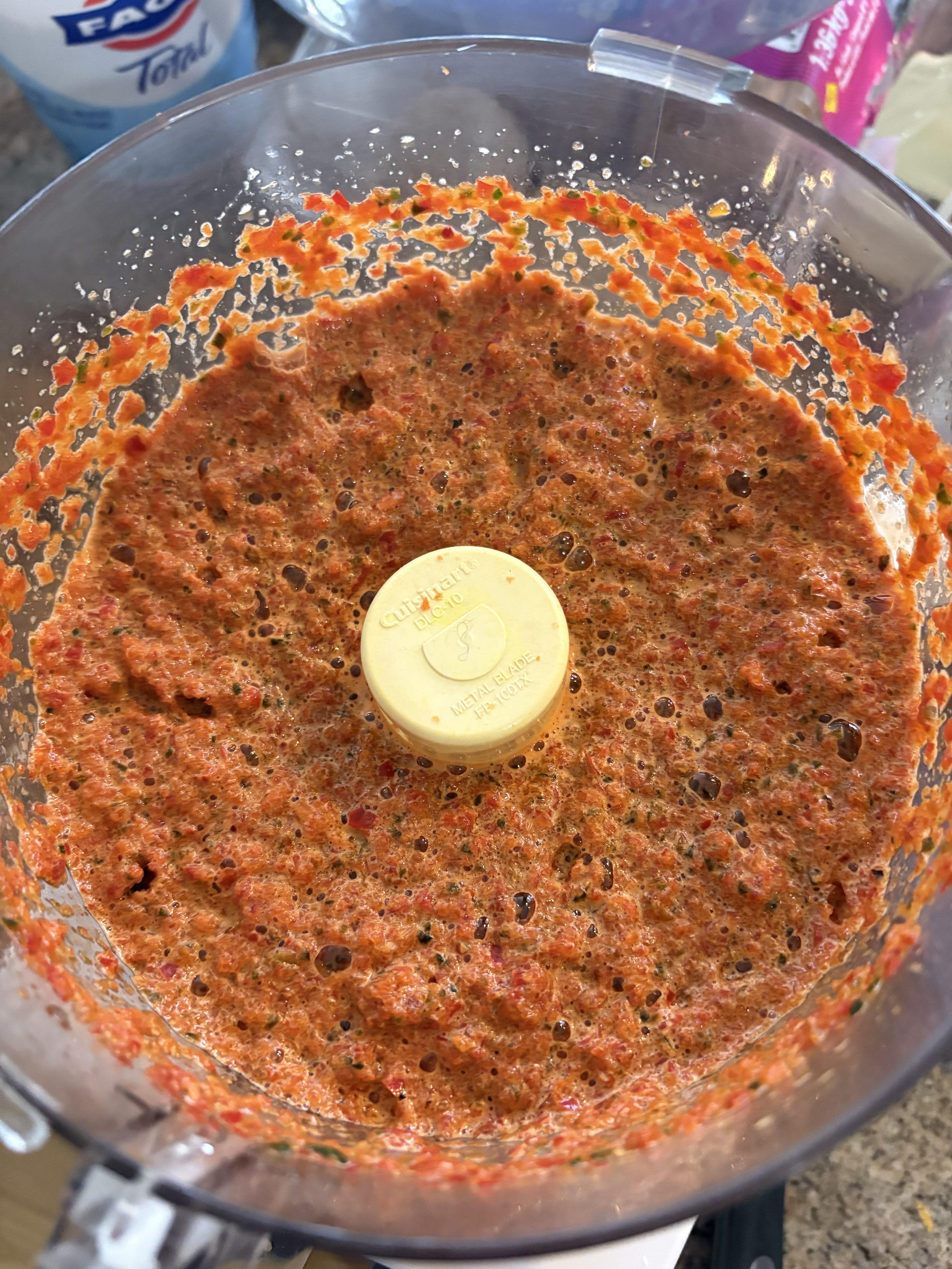 processing peppers in a food processor