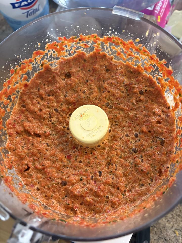 processing peppers in a food processor