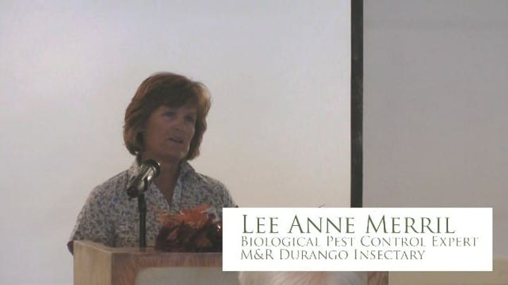 Lee Anne Merril teaching a class about Homemade Pesticide