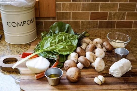 All Swiss Chard & Goat Cheese Stuffed Mushroom Ingredients: