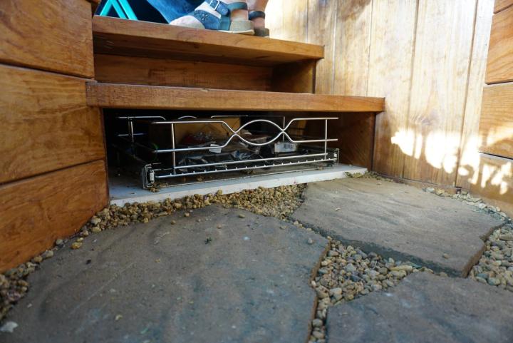 custom shelf in greenhouse