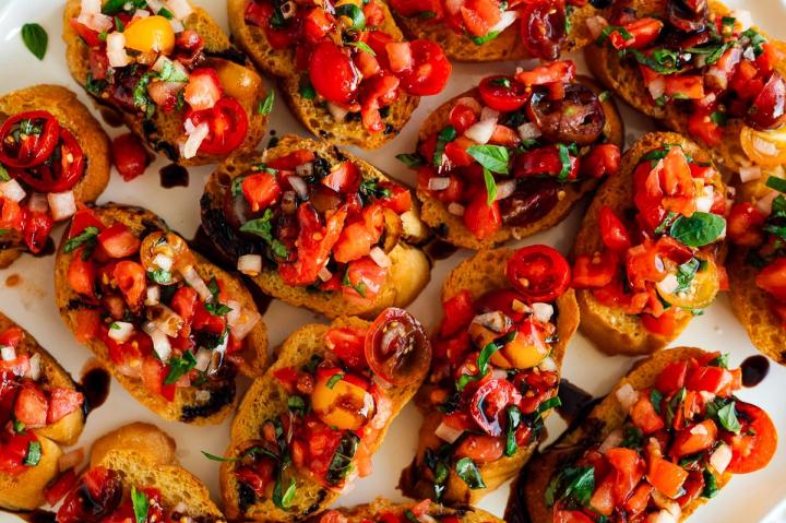 fresh bruschetta on toast