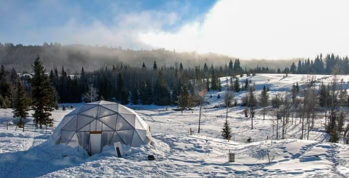 Growing Dome greenhouse in the Canadian landscape