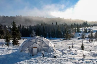 Growing Dome greenhouse in the Canadian landscape