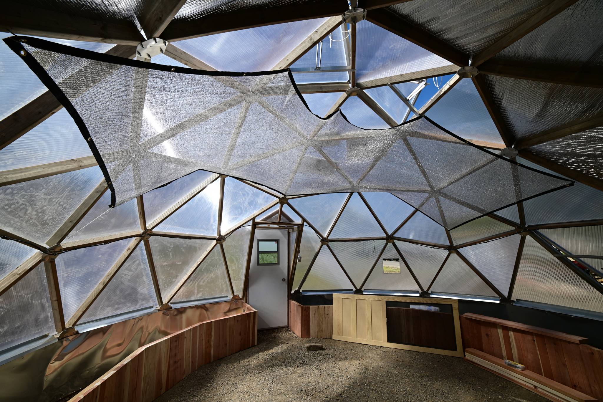 Aluminet™ Shade Cloth inside a Growing Dome Greenhouse