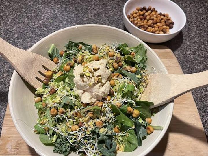 Pistachio and Chickpea Caesar Salad