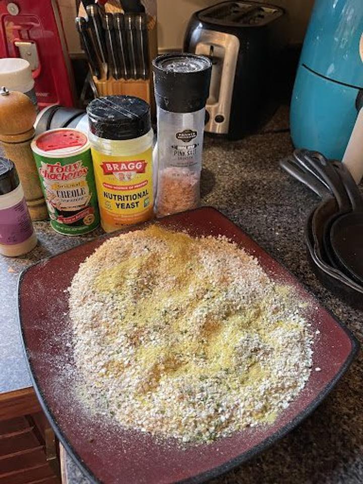 mixed up egg-washed ingredients