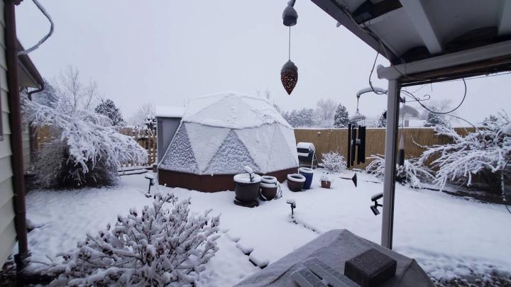 automated greenhouse in winter