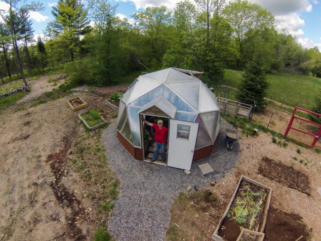 18 foot Growing Dome sustainable farming greenhouse Waterville, Maine