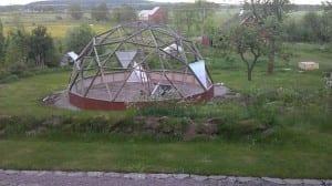 26' Growing Dome during construction with the lover vents installed