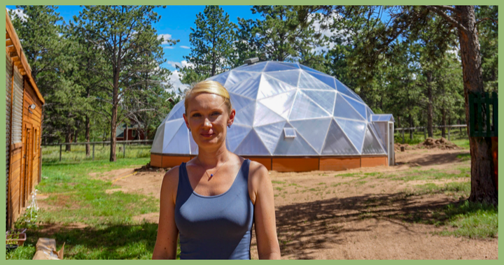 Lena James at her restaurant greenhouse