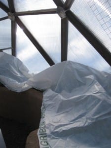row cover shown reaching the soil
