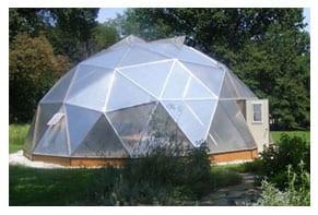polycarbonate greenhouse covering a Growing Dome greenhouse