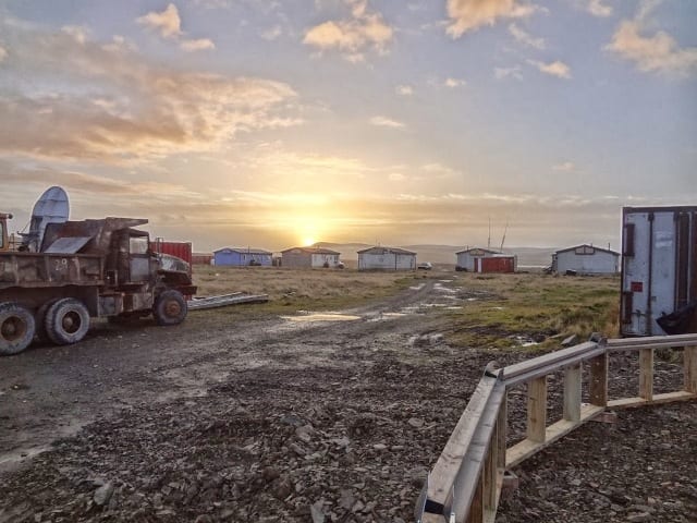 greenhouse foundation wall during sunset