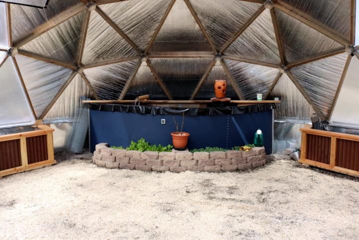 Greenhouse above ground pond