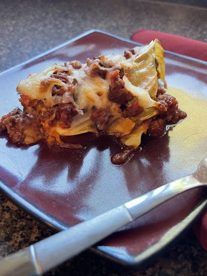 scoop of cabbage lasagna