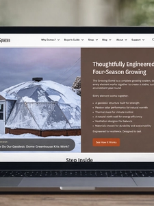 Growing Spaces website on a laptop in the garden