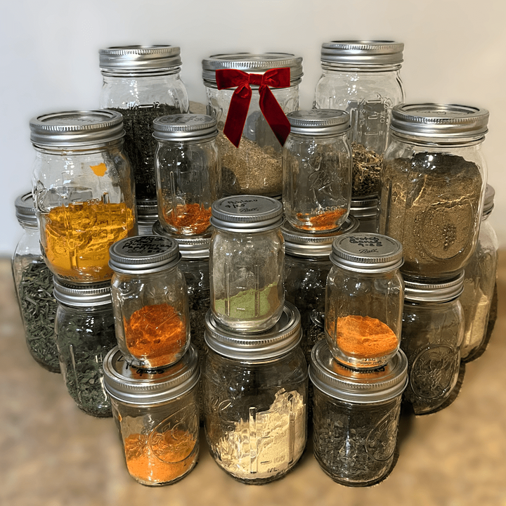 DIY spices in stacked jars