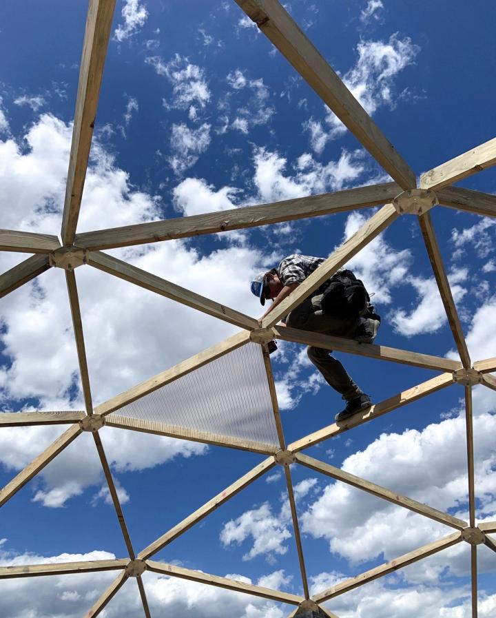building geodesic dome