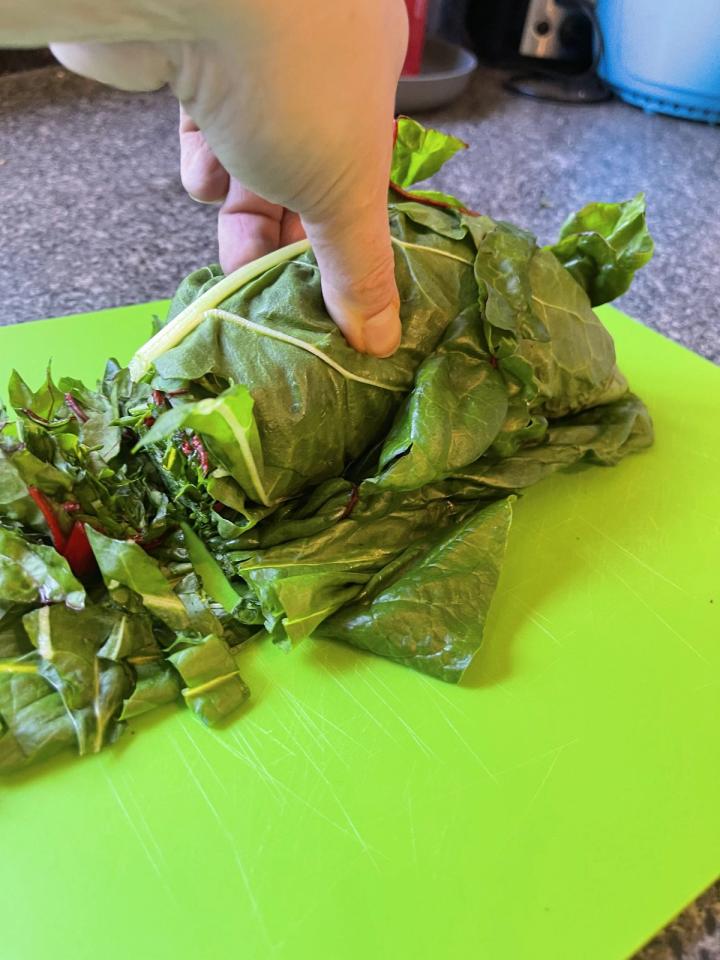 dicing the chard