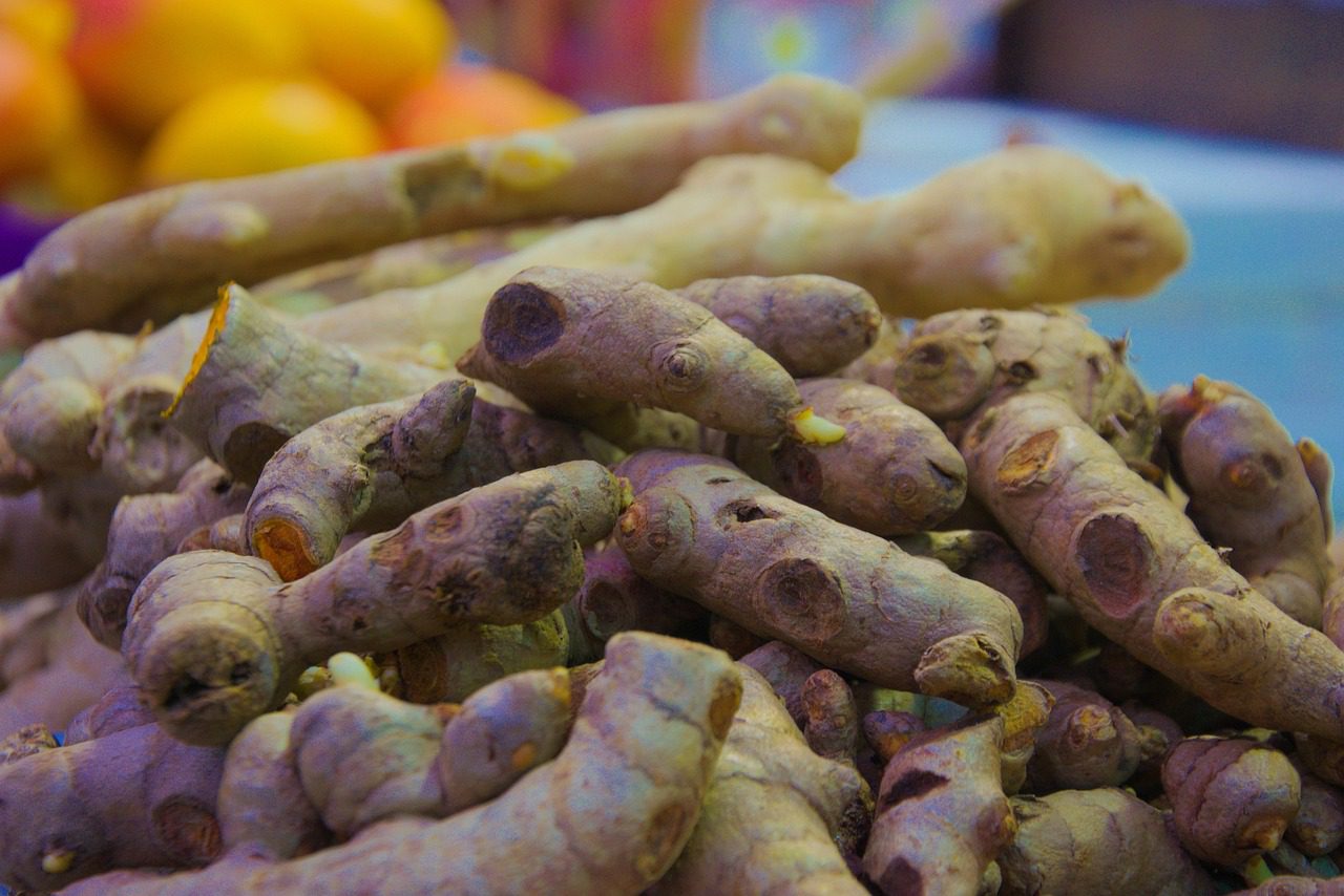 pile of turmeric rhizomes