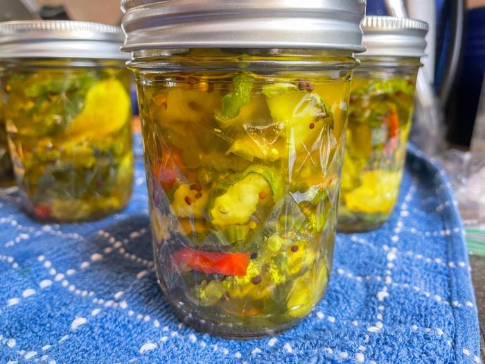 glass jar of bread and butter pickles