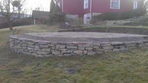 Gravel pad ready to construct a Growing Dome greenhouse