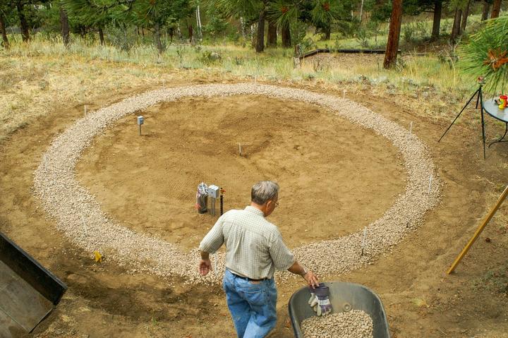 flattening ground for dome greenhouse build