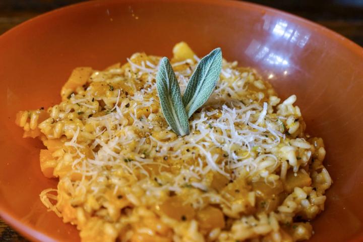 Plated Pumpkin Squash Risotto