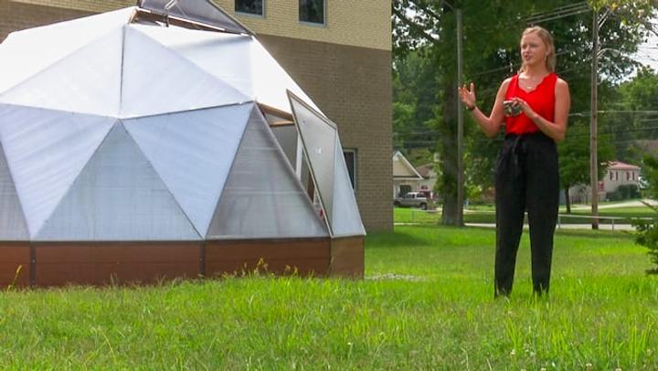 Growing Dome Greenhouse at St. Alban's High School in West Virginia