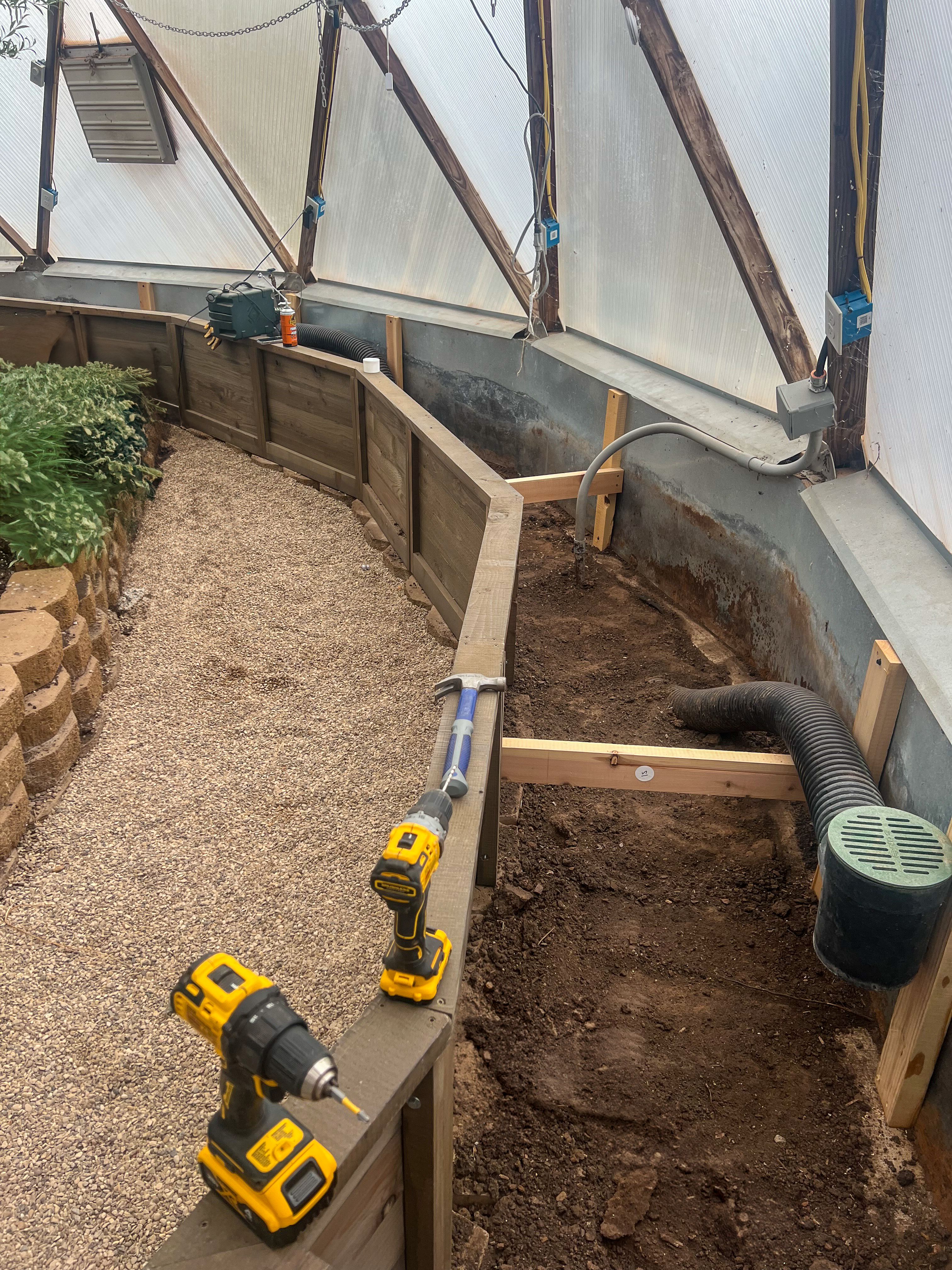 Backyard Boxes cedar raised garden beds after installation but before filling with soil