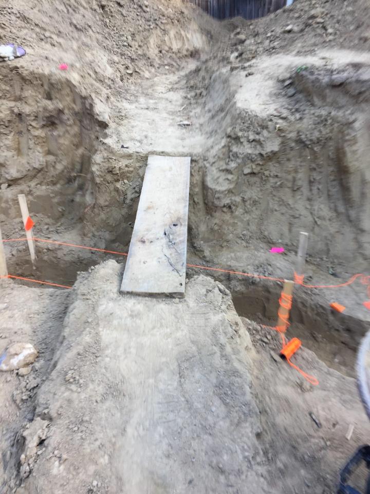 a makeshift concrete bridge