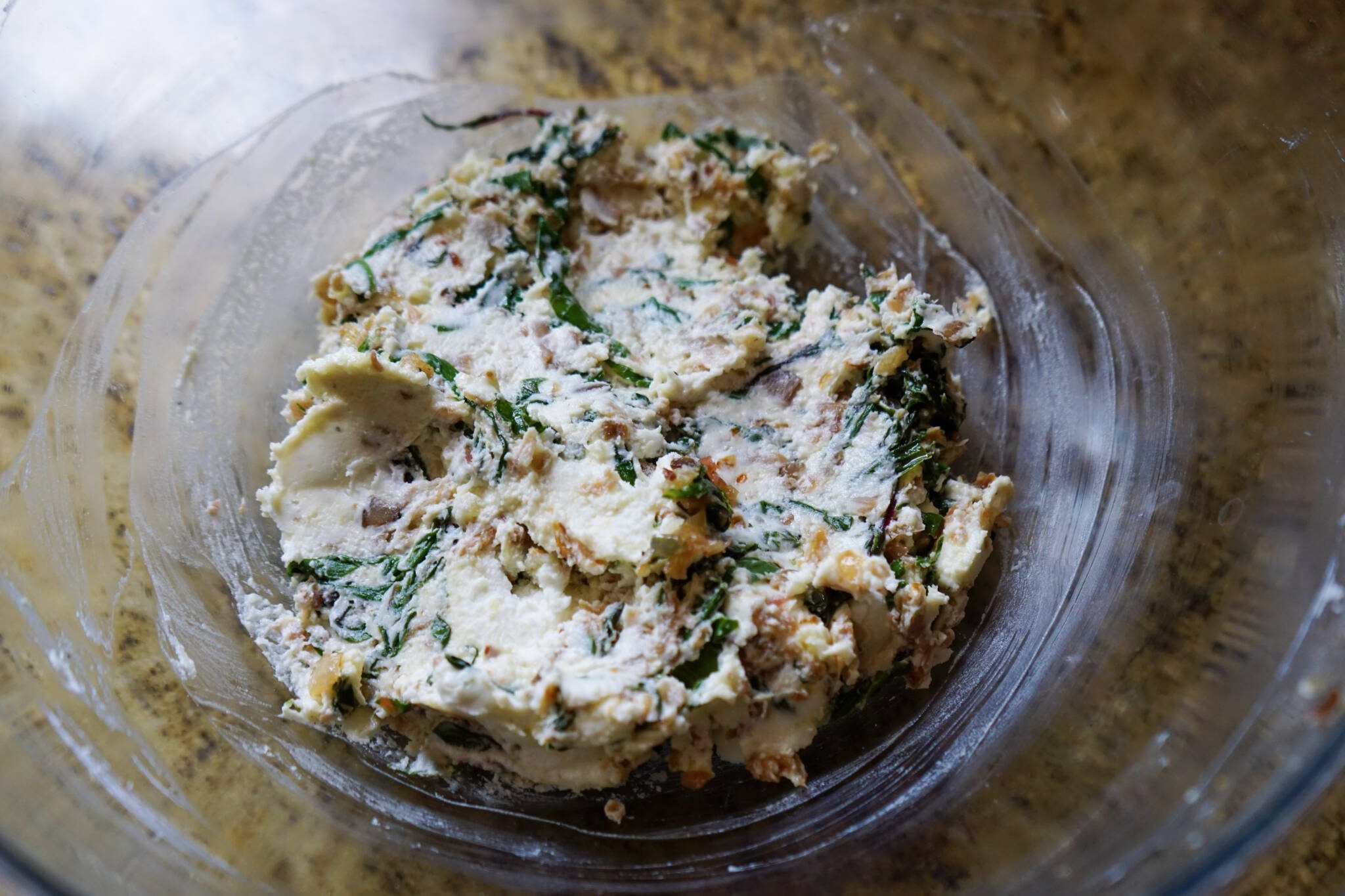 combining stuffing ingredients