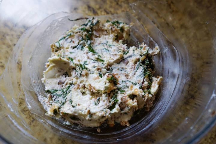 combining stuffing ingredients