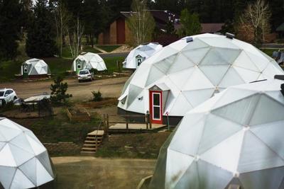 all growing dome sizes at Growing Spaces campus