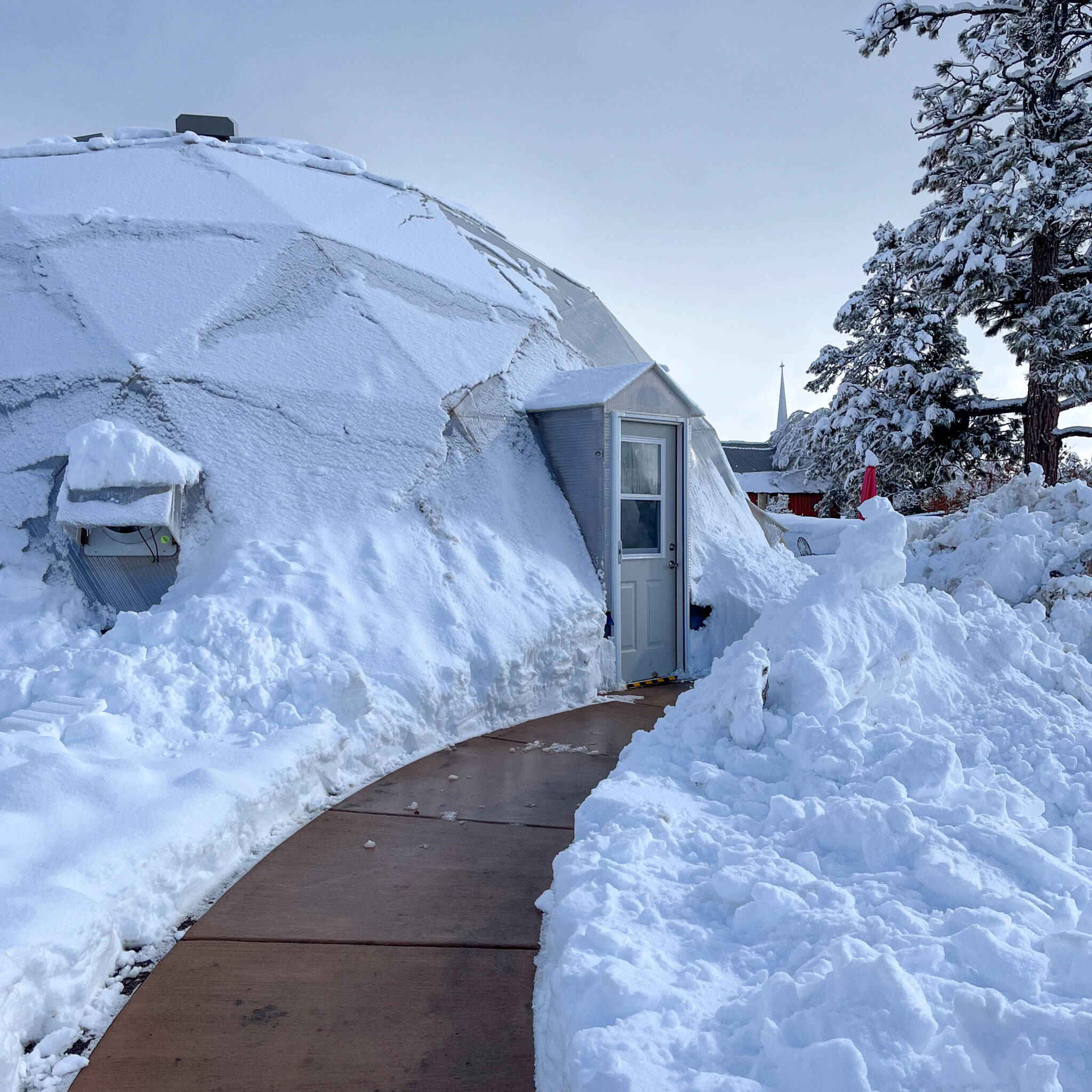 Growing Dome Greenhouses withstand heavy snow loads year after year.