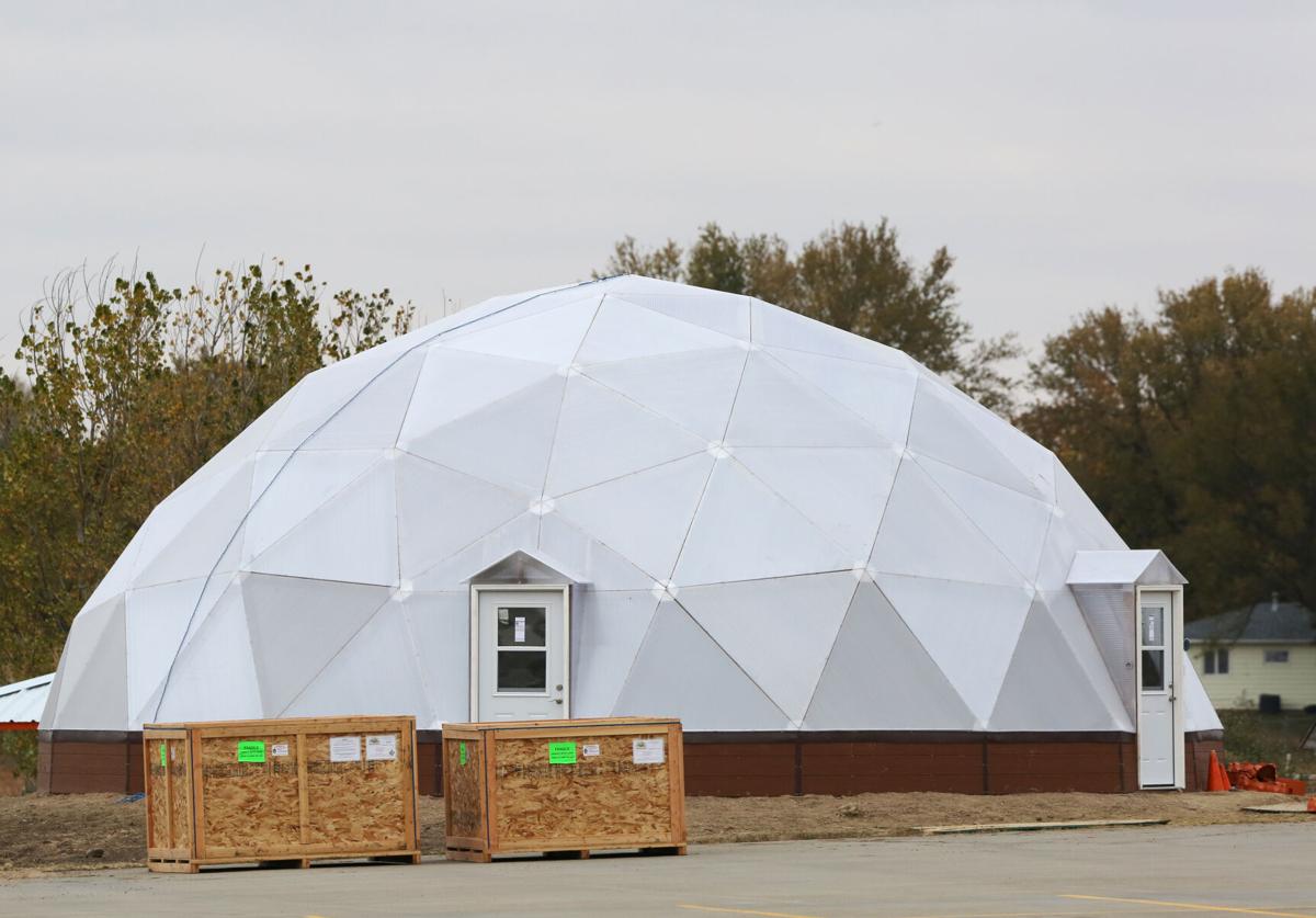 Hastings Middle School showing how the 42' Greenhouse once fit into two relatively small crates
