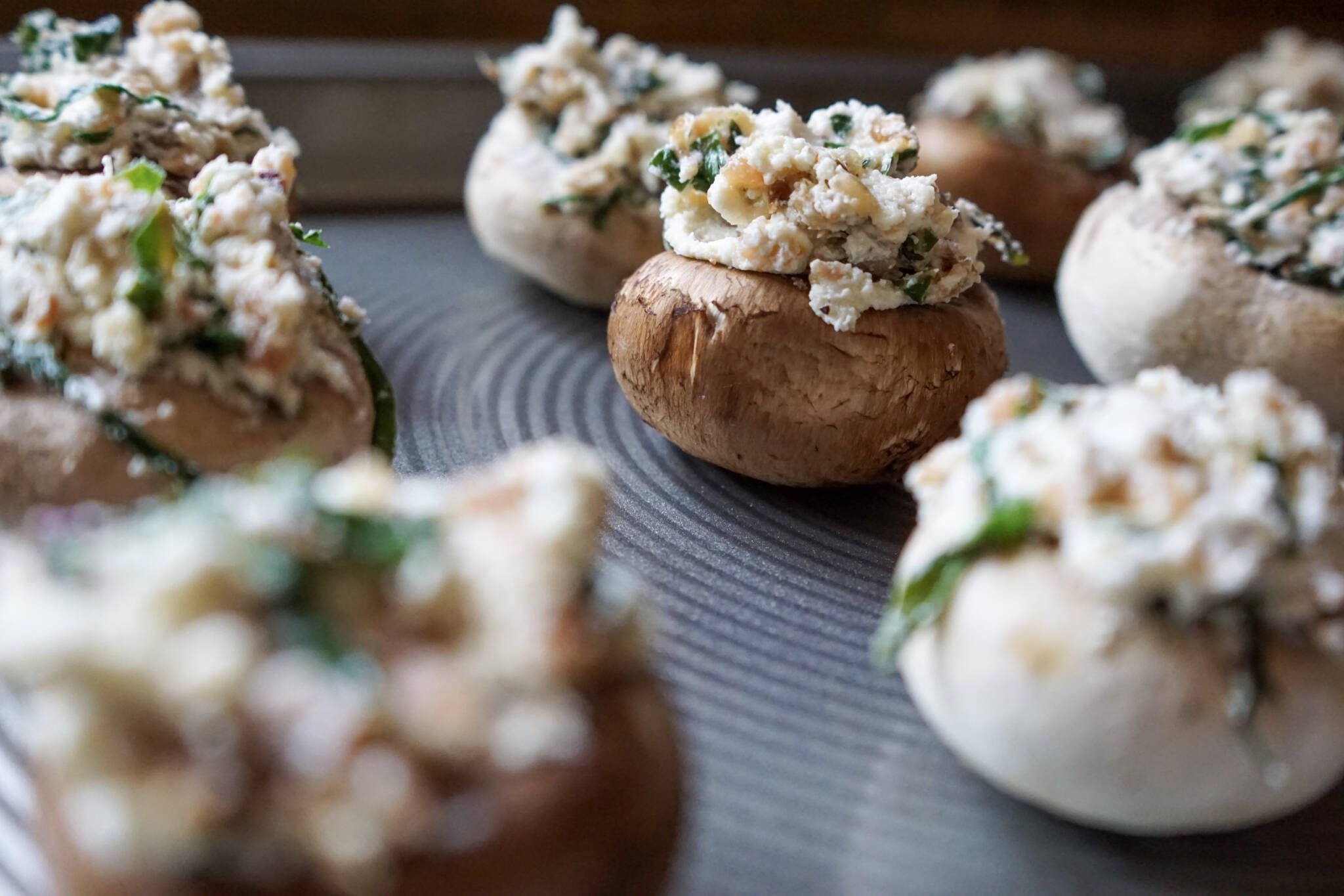 stuffing the mushroom caps