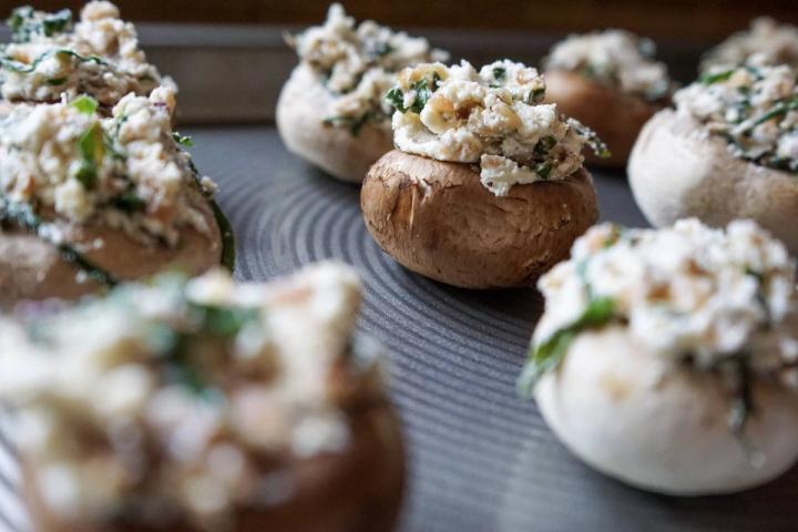 stuffing the mushroom caps